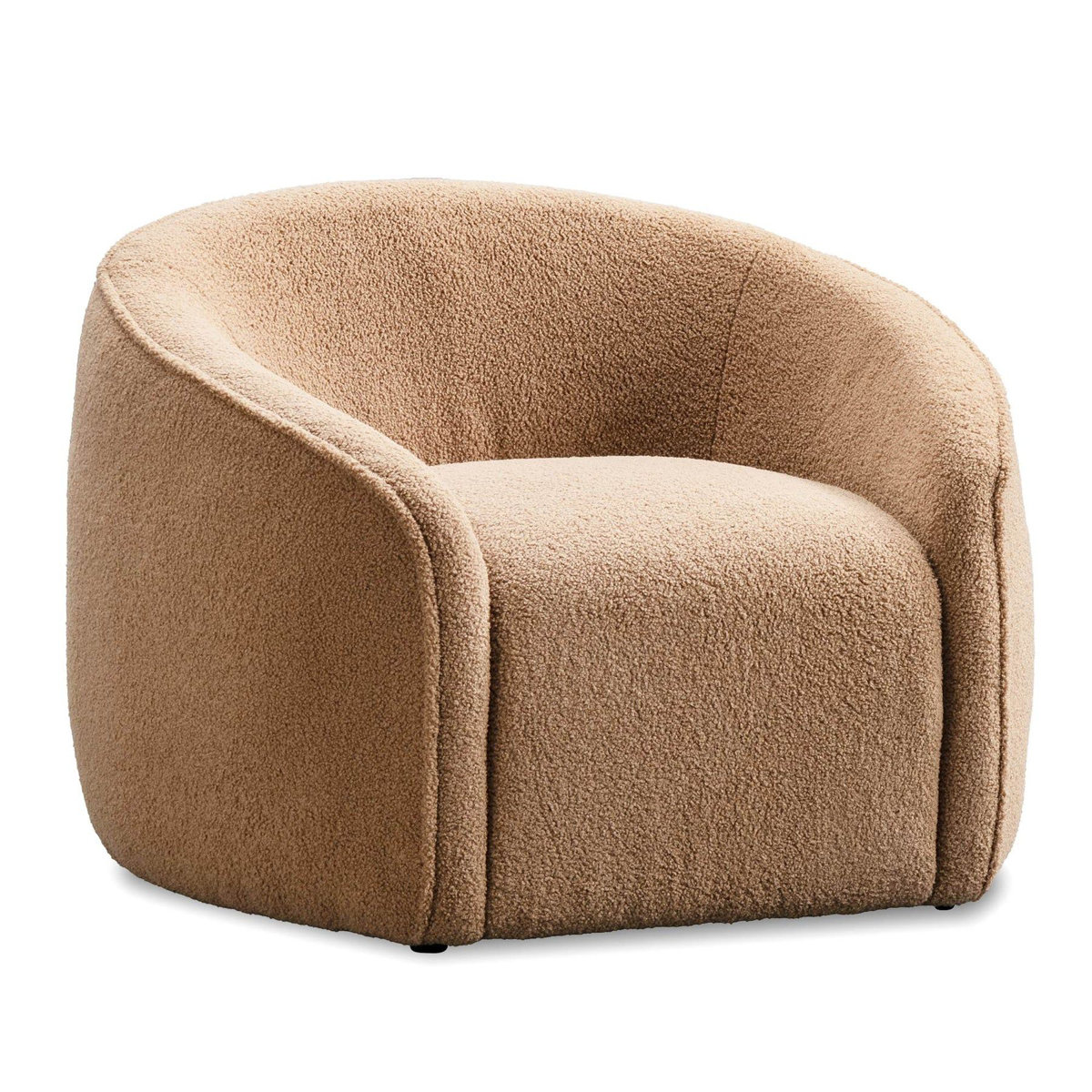 Hokku Designs Irish Coffee Occasional Chair In Boucle | Wayfair